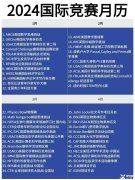 值得收藏！2024年國際競賽時間表出爐！