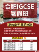 合肥IGCSE暑假課表已出，暑期開(kāi)設(shè)有IGCSE預(yù)習(xí)先修班/強(qiáng)化/考前沖刺班